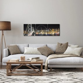 Obraz Brooklynského mostu a New Yorku (s hodinami) (90x30 cm)