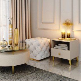 Noční stolek MOBI K-01 kašmír/zlatý