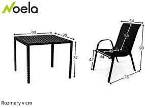 Noela Záhradný jedálenský set Viking M + 4x kovová stolička Ramada
