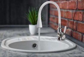 Invena Pogo, vysoká drezová batéria 2-funkčná, biela-chróm, INV-BZ-80-L02-L