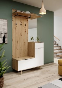 Předsíňová stěna Nordic A 100 cm dub Artisan/bílá