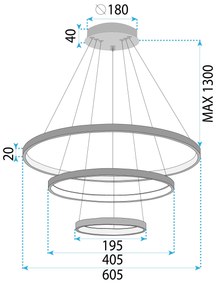 Toolight Toolight, LED stropné osvetlenie 61cm, 80W, 3000K, LHJ013-CP3, čierna, OSW-60007