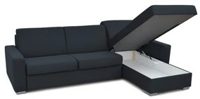 Rozkladacia rohová sedacia súprava LEKA modrá s úložným priestorom, do L