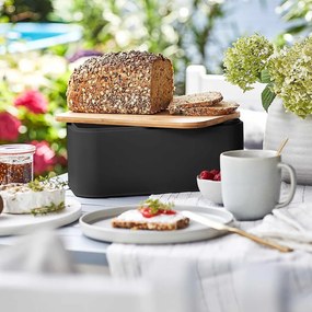 BREAD'N'BREAKFAST Chlebník s viečkom - čierna