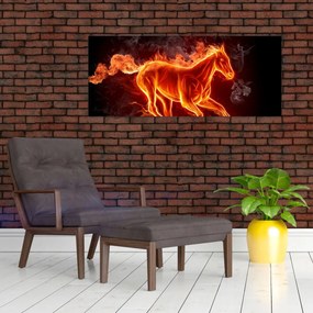 Obraz - Kôň v ohni (120x50 cm)