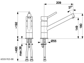 KFA Armatura 6533-915-00 - Drezová batéria ANDRA lesklý chróm