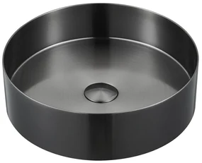 Sapho Sapho, AURUM nerezové umývadlo, priemer 38cm, vrátane výpuste, gun metal, AU101