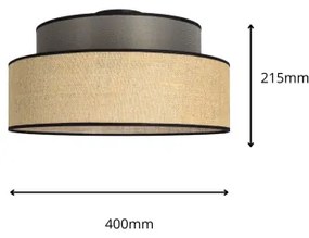 Stropné svietidlo BOHO 1xE27/60W/230V pr. 40 cm hnedá/béžová