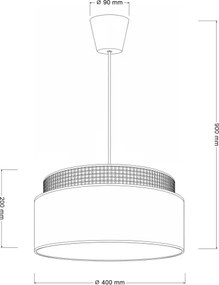 Brilagi - Závesný luster PADOVA na lanku 1xE27/60W/230V pr. 40 cm béžový