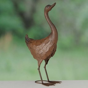 BOLTZE Záhradná kovová figúrka Goose, 60x33 cm, hnedá
