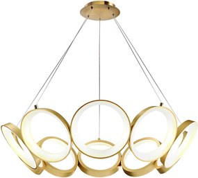 Toolight Toolight, LED závesné svietidlo 80cm, 70W, 4000K, 3269lm, APP1800-CP, zlatá matná, OSW-09667