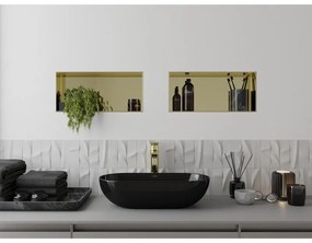 Mexen X-Wall-NR, polička na zapustenie pod obklad bez goliera 45 x 20 cm, zlatá lesklá, 1951452010