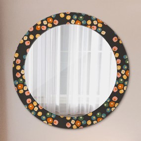 Okrúhle ozdobné zrkadlo Kvetinové bodky fi 70 cm