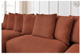 Menčestrová rohová pohovka v tehlovej farbe Voltaire – Bobochic Paris