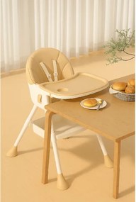 Stolička na kŕmenie KDK03 4v1 béžová + košík a kolieska ZDARMA