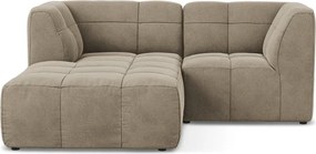 Hnedá zamatová rohová pohovka (ľavý roh/s leňoškou) Aloha – Makamii