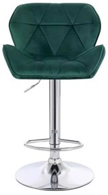 LuxuryForm DESIGN Barová stolička MILANO VELUR na striebornom tanieri - zelená