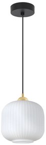 Závesné svietidlo Riffle 2, 1x biele sklenené tienidlo, b/g