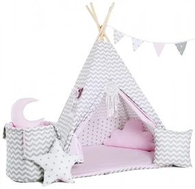 Sowadesing stan teepee cik/cak sivo-ružový+ stabilizátor