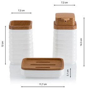 Kúpeľňový set WAVE 5 ks biela/hnedá