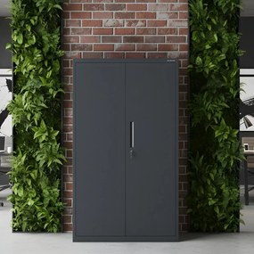 Kovová modulárna multifunkčná skriňa na podstavci antracitová MEGAN 1600 x 900 x 400 mm