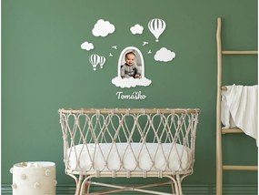 drevko Detský fotorámik + vlastné meno Rozmer obrazu: 40,5 x 53,5 cm, Farba dekorácie: Čierna
