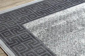 Moderný koberec NOBLE 1512 64 vzor rámu, Grécky vintage - Štrukturálny, dve vrstvy rúna, krémová sivá Veľkosť: 240x330 cm