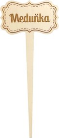AMADEA Drevený zápich - ceduľka na bylinky Medovka, výška 20 cm, český výrobok