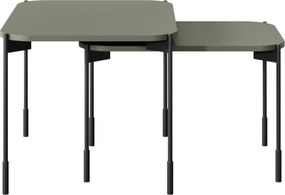 Obdĺžnikový konferenčný stolík Sonatia 70 cm na kovových nohách - olivový