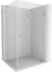 Mexen Lunar-B L výklopný sprchový kút pravý 100 x 70 cm, číre sklo, brúsená oceľ, 832L-100-070-97-00-P