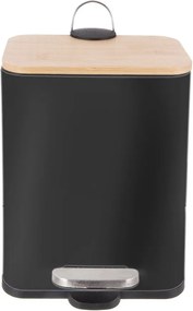 Čierny pedálový odpadkový kôš z nehrdzavejúcej ocele 5 l Black – Orion