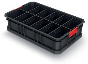 Prepravný box C, 52 × 32,7 × 12,5 cm, prepážky, čierna