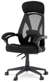Kancelářská židle, potah černá látka a černá síťovina MESH, houpací mech. s aretací