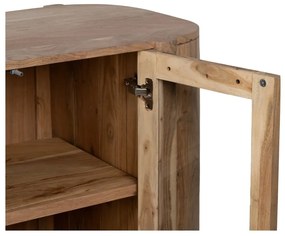 Vitrína z masívu akácie v prírodnej farbe 180x80x40 cm Creel – Ixia