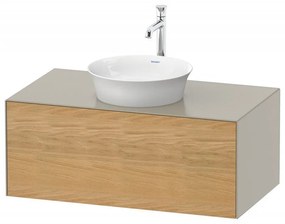 DURAVIT White Tulip závesná skrinka pod umývadlo na dosku, 1 zásuvka, 1000 x 550 x 408 mm, dub prírodný masív/taupe matná, WT49760H560