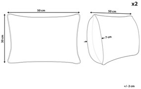 Sada 2 zamatových vankúšov 30 x 50 cm žltá CHOISYA Beliani