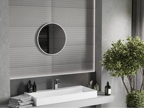 Mexen Loft okrúhle kúpeľňové zrkadlo 50 cm, biely rám - 9850-050-050-000-20