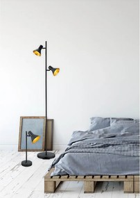 Čierna kovová stolová lampa s kovovým tienidlom (výška 39 cm) Nina – Reality