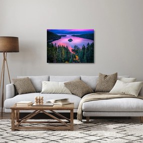 Sklenený obraz - Jazero Tahoe, Sierra Nevada, Kalifornia, USA (70x50 cm)