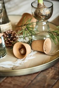 IB Laursen Závesná hlinená ozdoba CHRISTMAS BELL hnedá