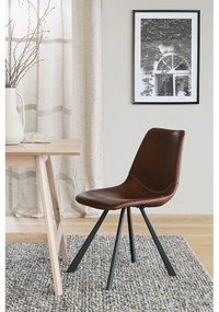 Hnedá jedálenská stolička s čiernymi nohami Rowico Alpha