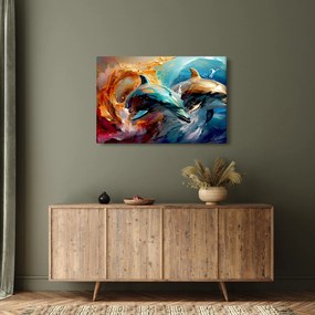 Obraz - Maľba delfínov (90x60 cm)