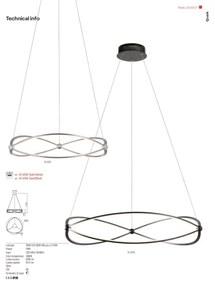 Redo 01-2251 - LED Stmievateľný luster na lanku QUARK LED/43W/230V 3000K chróm