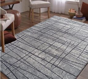DY Sivý vzorovaný koberec Enigma 08 Rozmer: 80x150 cm