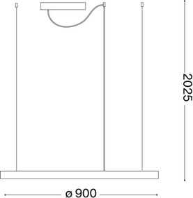 Ideal Lux - Závesné LED svietidlo na lane ORACLE SLIM LED/53W/230V 2700K priemer 90 cm biela