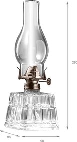 Brilagi - Petrolejová lampa MERLIN číra/zlatá/patina