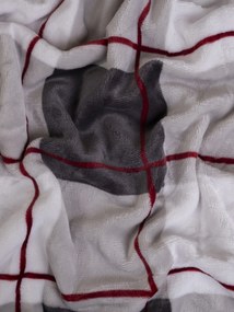 Obliečka na vankúš mikroplyš Exclusive 50 × 70 cm - Kocky šedočervené