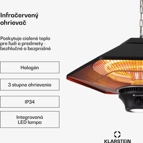 Blumfeldt Heat Hexa, infračervený ohrievač, 800/1200 W, halogén, IP34, LED, čierny