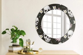 Kvety lebky Okrúhle dekoračné zrkadlo