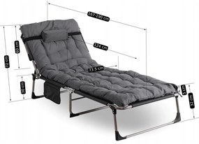 Záhradné lehátko Venden (sivá) . Akcia -22%. Vlastná spoľahlivá doprava až k Vám domov. 1119322